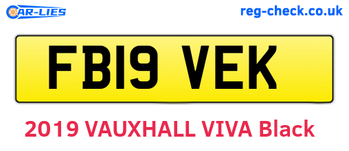 FB19VEK are the vehicle registration plates.