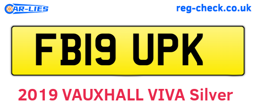 FB19UPK are the vehicle registration plates.