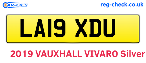 LA19XDU are the vehicle registration plates.