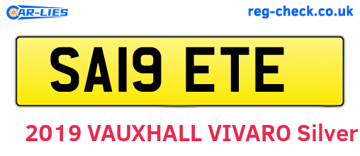 SA19ETE are the vehicle registration plates.
