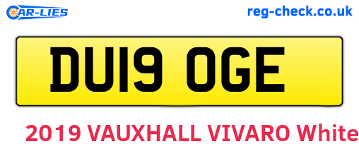 DU19OGE are the vehicle registration plates.
