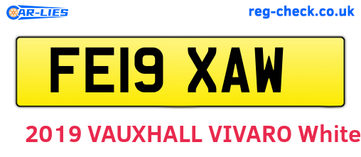 FE19XAW are the vehicle registration plates.