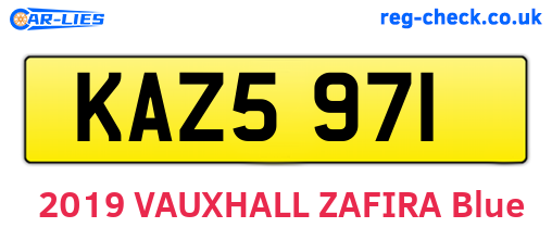 KAZ5971 are the vehicle registration plates.