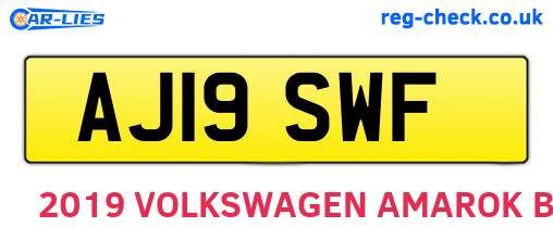 AJ19SWF are the vehicle registration plates.