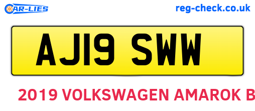 AJ19SWW are the vehicle registration plates.