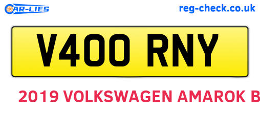 V400RNY are the vehicle registration plates.