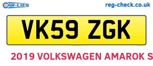 VK59ZGK are the vehicle registration plates.