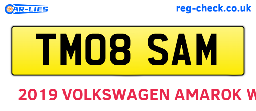 TM08SAM are the vehicle registration plates.