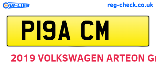 P19ACM are the vehicle registration plates.