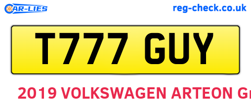 T777GUY are the vehicle registration plates.