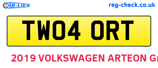 TW04ORT are the vehicle registration plates.