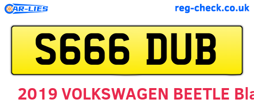 S666DUB are the vehicle registration plates.
