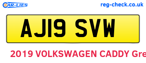 AJ19SVW are the vehicle registration plates.