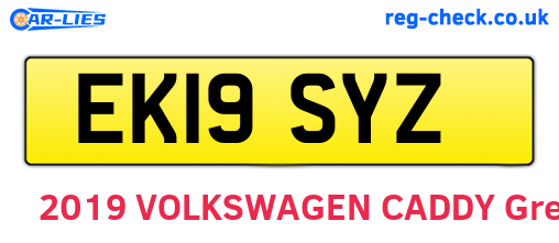 EK19SYZ are the vehicle registration plates.