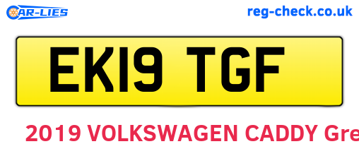 EK19TGF are the vehicle registration plates.