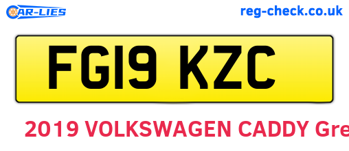 FG19KZC are the vehicle registration plates.