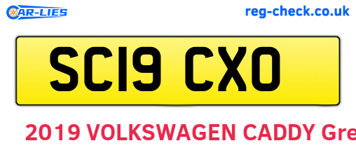 SC19CXO are the vehicle registration plates.