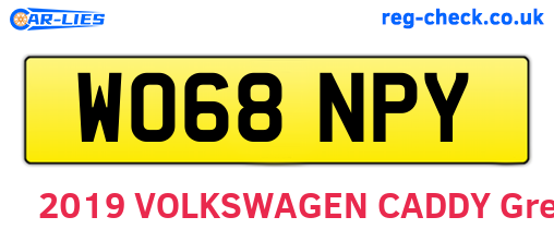 WO68NPY are the vehicle registration plates.