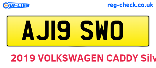 AJ19SWO are the vehicle registration plates.