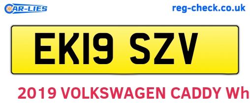 EK19SZV are the vehicle registration plates.