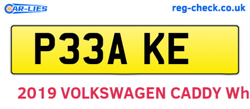 P33AKE are the vehicle registration plates.