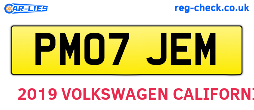 PM07JEM are the vehicle registration plates.