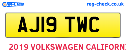 AJ19TWC are the vehicle registration plates.
