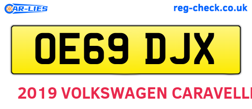 OE69DJX are the vehicle registration plates.