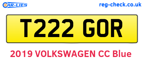 T222GOR are the vehicle registration plates.