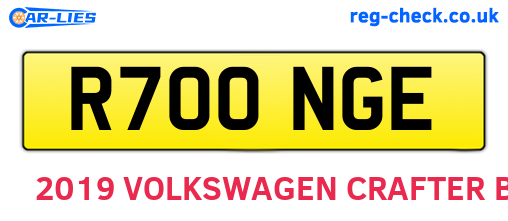 R700NGE are the vehicle registration plates.
