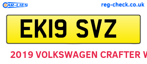 EK19SVZ are the vehicle registration plates.