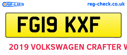 FG19KXF are the vehicle registration plates.