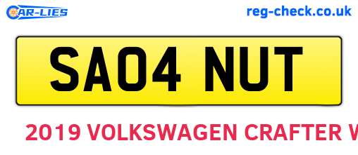 SA04NUT are the vehicle registration plates.