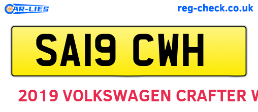 SA19CWH are the vehicle registration plates.