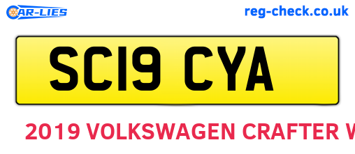 SC19CYA are the vehicle registration plates.