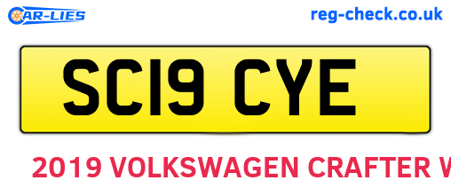 SC19CYE are the vehicle registration plates.
