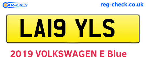 LA19YLS are the vehicle registration plates.