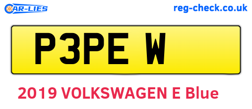 P3PEW are the vehicle registration plates.
