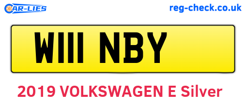 W111NBY are the vehicle registration plates.