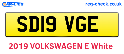 SD19VGE are the vehicle registration plates.