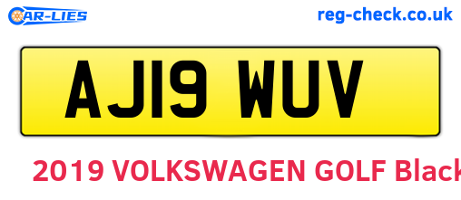 AJ19WUV are the vehicle registration plates.