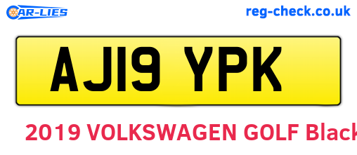 AJ19YPK are the vehicle registration plates.