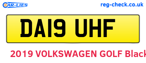 DA19UHF are the vehicle registration plates.