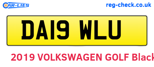 DA19WLU are the vehicle registration plates.