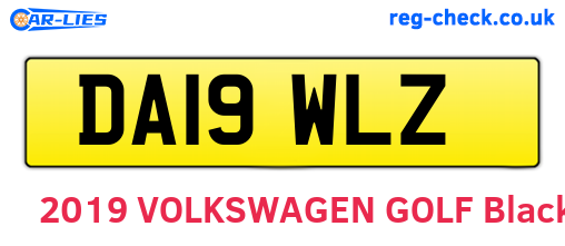 DA19WLZ are the vehicle registration plates.