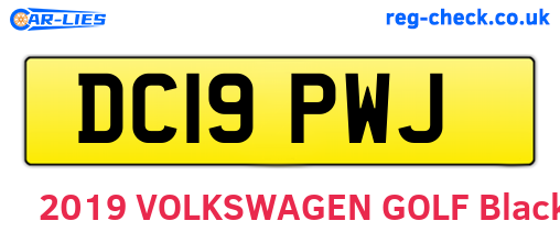 DC19PWJ are the vehicle registration plates.