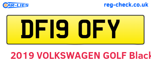 DF19OFY are the vehicle registration plates.