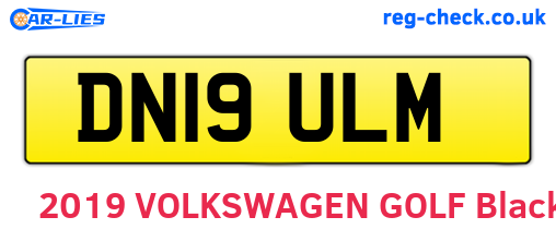 DN19ULM are the vehicle registration plates.