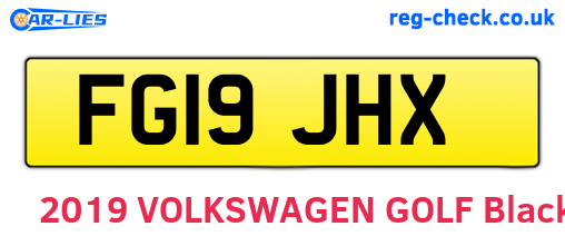 FG19JHX are the vehicle registration plates.