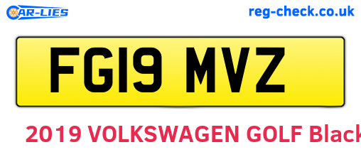 FG19MVZ are the vehicle registration plates.